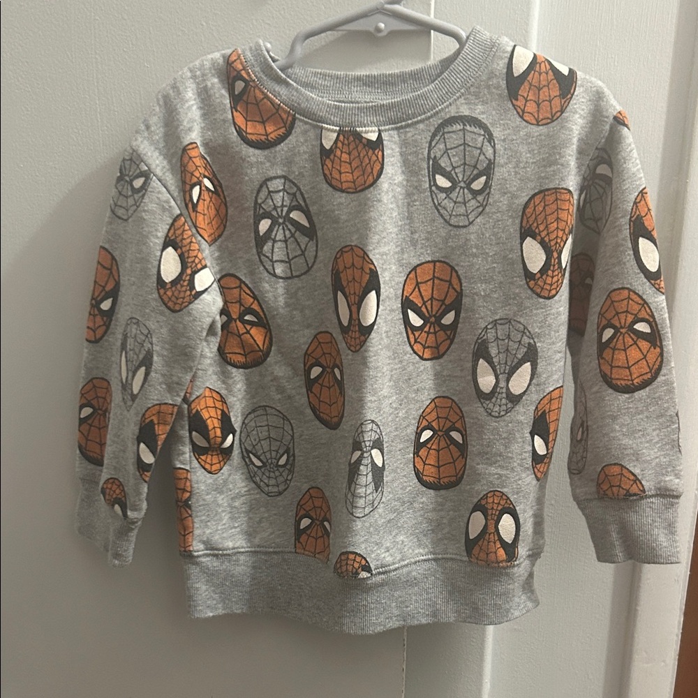Marvel Kids Grey Sweatshirt with Orange & Black Spider Masks